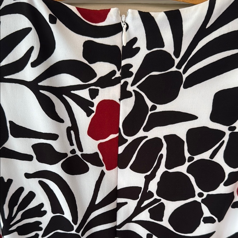 Jones Studio Floral Sleeveless Dress - Black, White, and Maroon - Picture 3 of 14